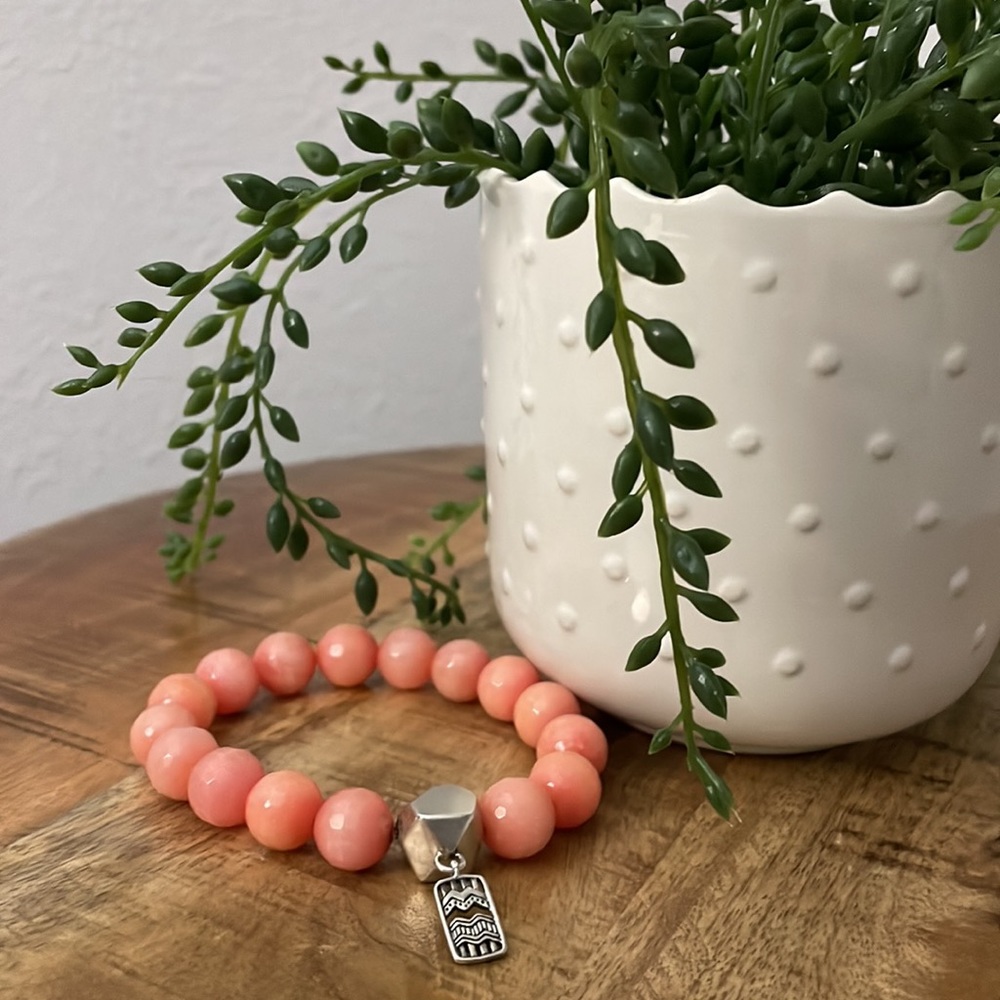 Silpada ♥️ Sterling Silver & Peach Quartzite Bracelet